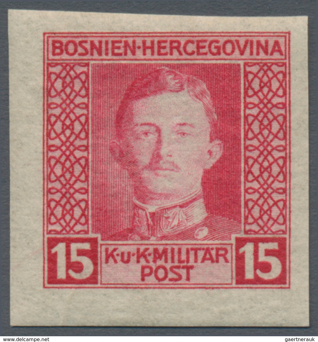 Bosnien und Herzegowina (Österreich 1879/1918): 1917, Freimarken Kaiser Karl 3 H bis 10 Kr. UNGEZÄHN