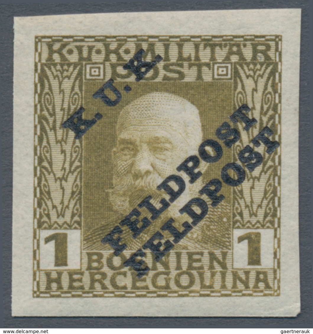 Österreichisch-Ungarische Feldpost - Allgemeine Ausgabe: 1915, 1 H - 10 K Franz Joseph Ungezähnt Mit - Sonstige & Ohne Zuordnung