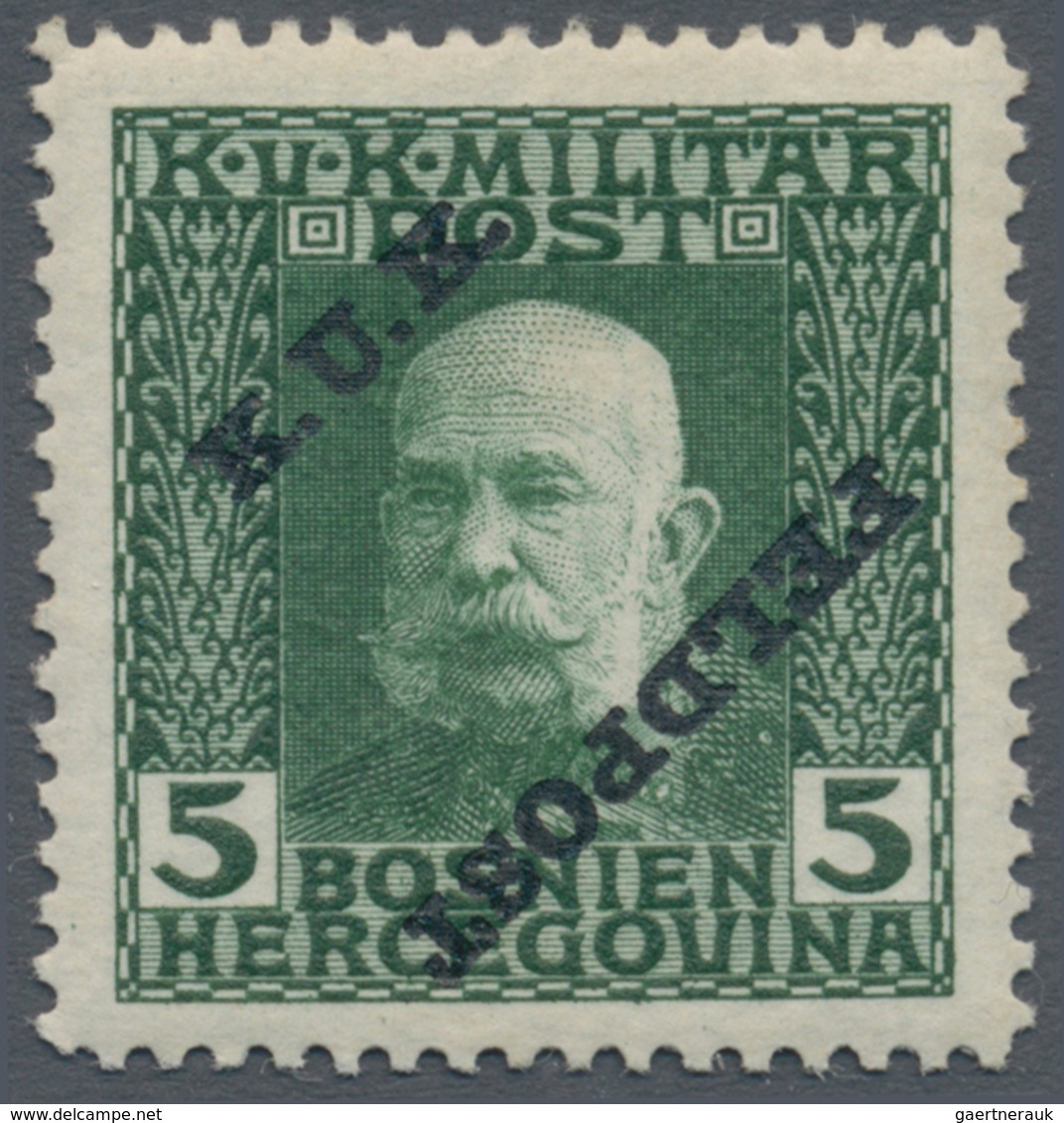 Österreichisch-Ungarische Feldpost - Allgemeine Ausgabe: 1915, 1 H - 10 K Franz Joseph gezähnt mit s