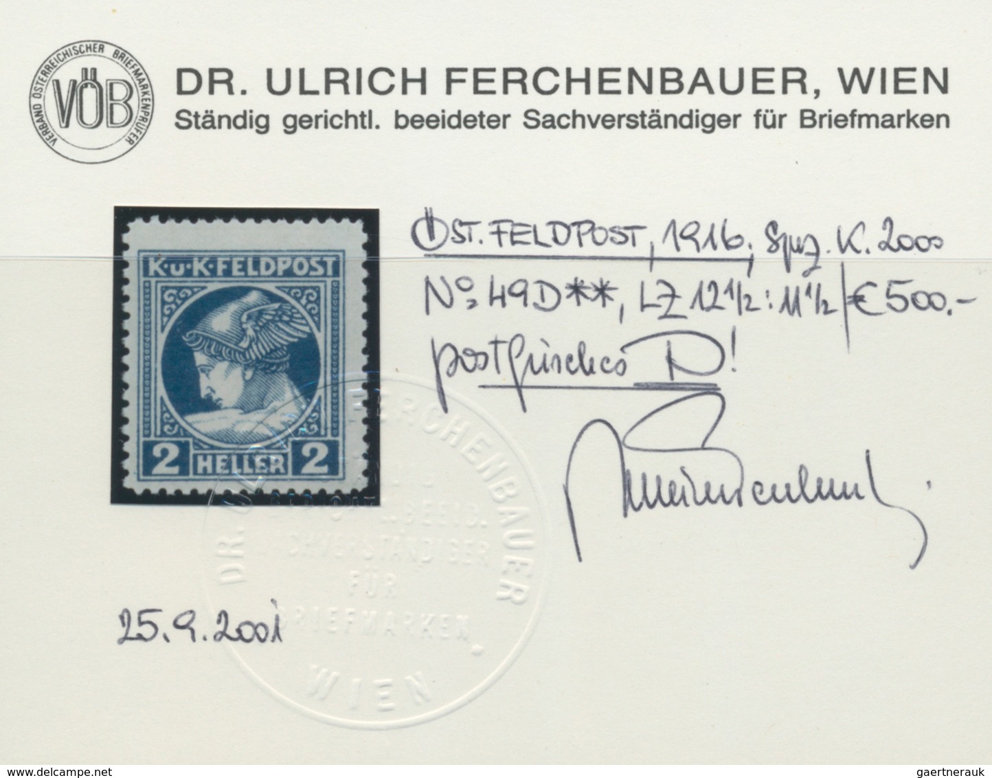 Österreichisch-Ungarische Feldpost - Allgemeine Ausgabe: 1916, Feldpost-Zeitungsmarke 2 Heller Blau - Other & Unclassified