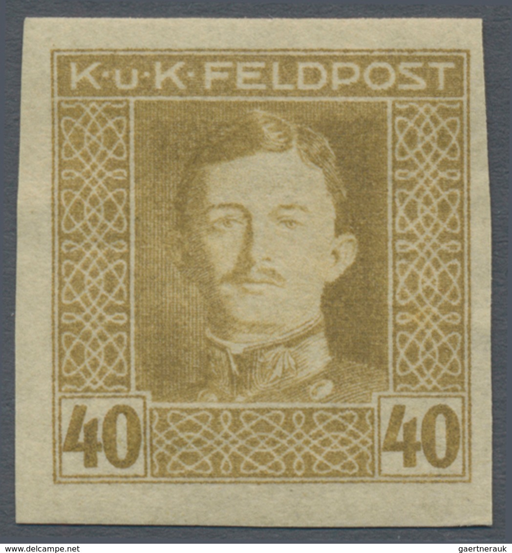Österreichisch-Ungarische Feldpost - Allgemeine Ausgabe: 1915, 1 H - 10 K Kaiser Karl UNGEZÄHNT, Kom - Other & Unclassified