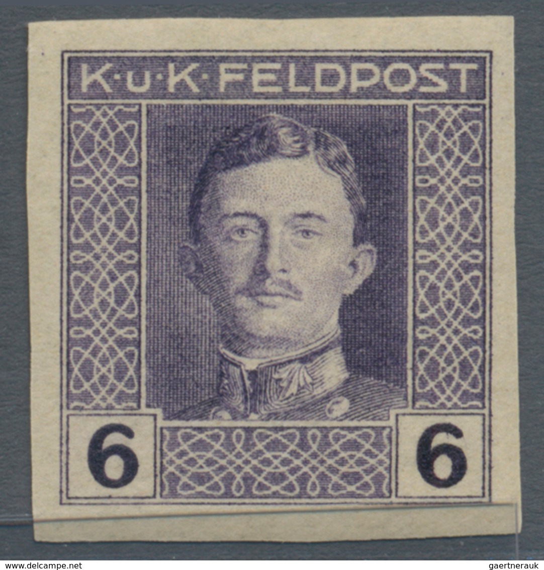 Österreichisch-Ungarische Feldpost - Allgemeine Ausgabe: 1915, 1 H - 10 K Kaiser Karl UNGEZÄHNT, kom