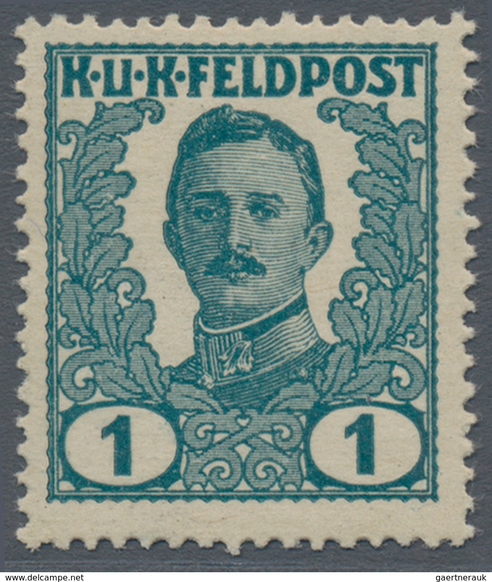 Österreichisch-Ungarische Feldpost - Allgemeine Ausgabe: 1918, Vierzehn UNVERAUSGABTE Werte 1 H Bis - Other & Unclassified