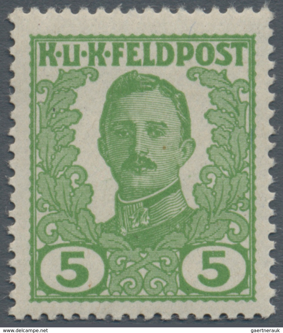 Österreichisch-Ungarische Feldpost - Allgemeine Ausgabe: 1918, Vierzehn UNVERAUSGABTE Werte 1 H bis