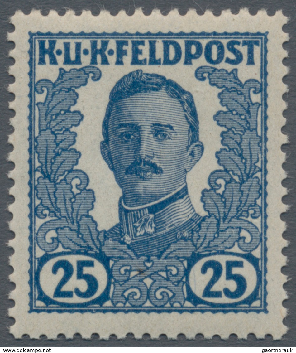 Österreichisch-Ungarische Feldpost - Allgemeine Ausgabe: 1918, Vierzehn UNVERAUSGABTE Werte 1 H bis
