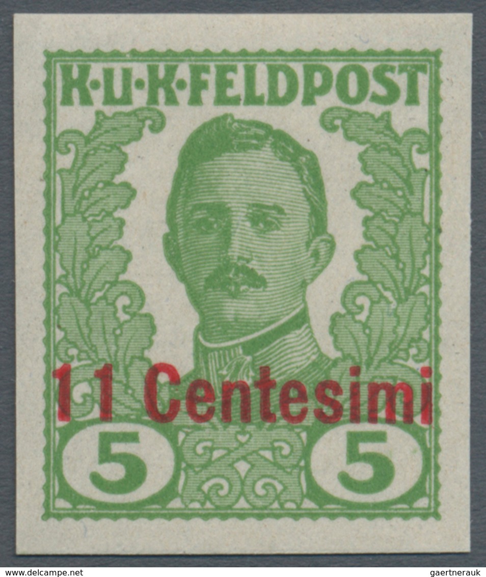 Österreichisch-Ungarische Feldpost - Italien: 1918, Vierzehn UNVERAUSGABTE UNGEZÄHNTE Marken 1 H bis