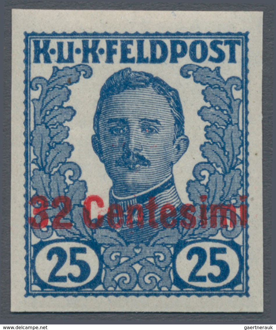 Österreichisch-Ungarische Feldpost - Italien: 1918, Vierzehn UNVERAUSGABTE UNGEZÄHNTE Marken 1 H bis