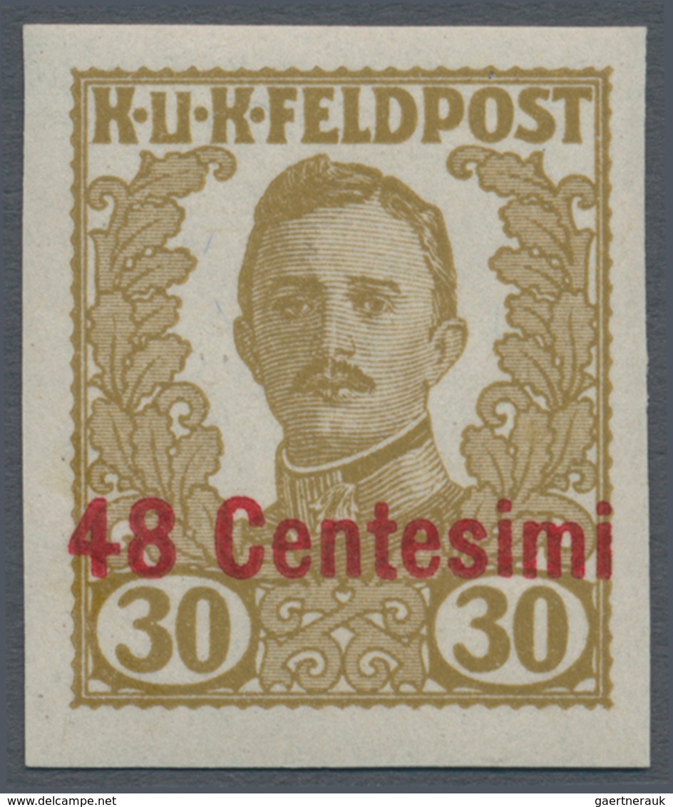 Österreichisch-Ungarische Feldpost - Italien: 1918, Vierzehn UNVERAUSGABTE UNGEZÄHNTE Marken 1 H bis