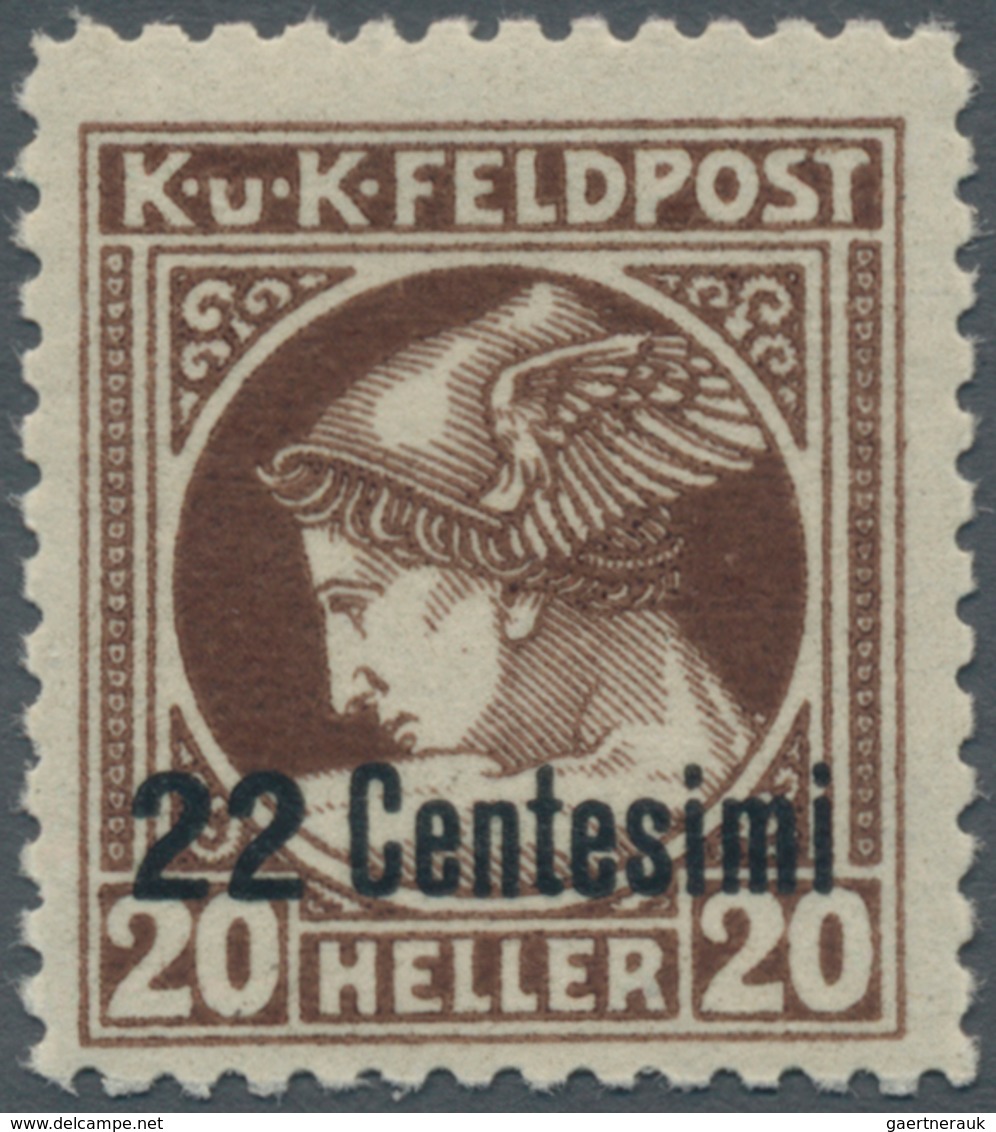 Österreichisch-Ungarische Feldpost - Italien: 1918, Feldpost-Zeitungsmarke "22 Centesimi" Auf 20 H B - Other & Unclassified