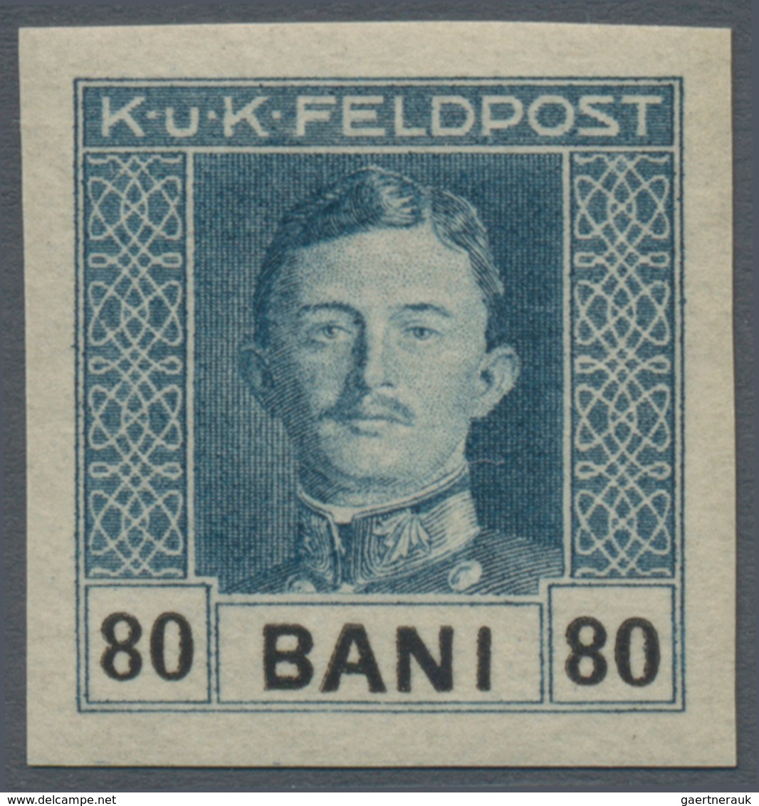 Österreichisch-Ungarische Feldpost - Rumänien: 1918, Kaiser Karl 3 Bani bis 4 Lei kompletter UNGEZÄH