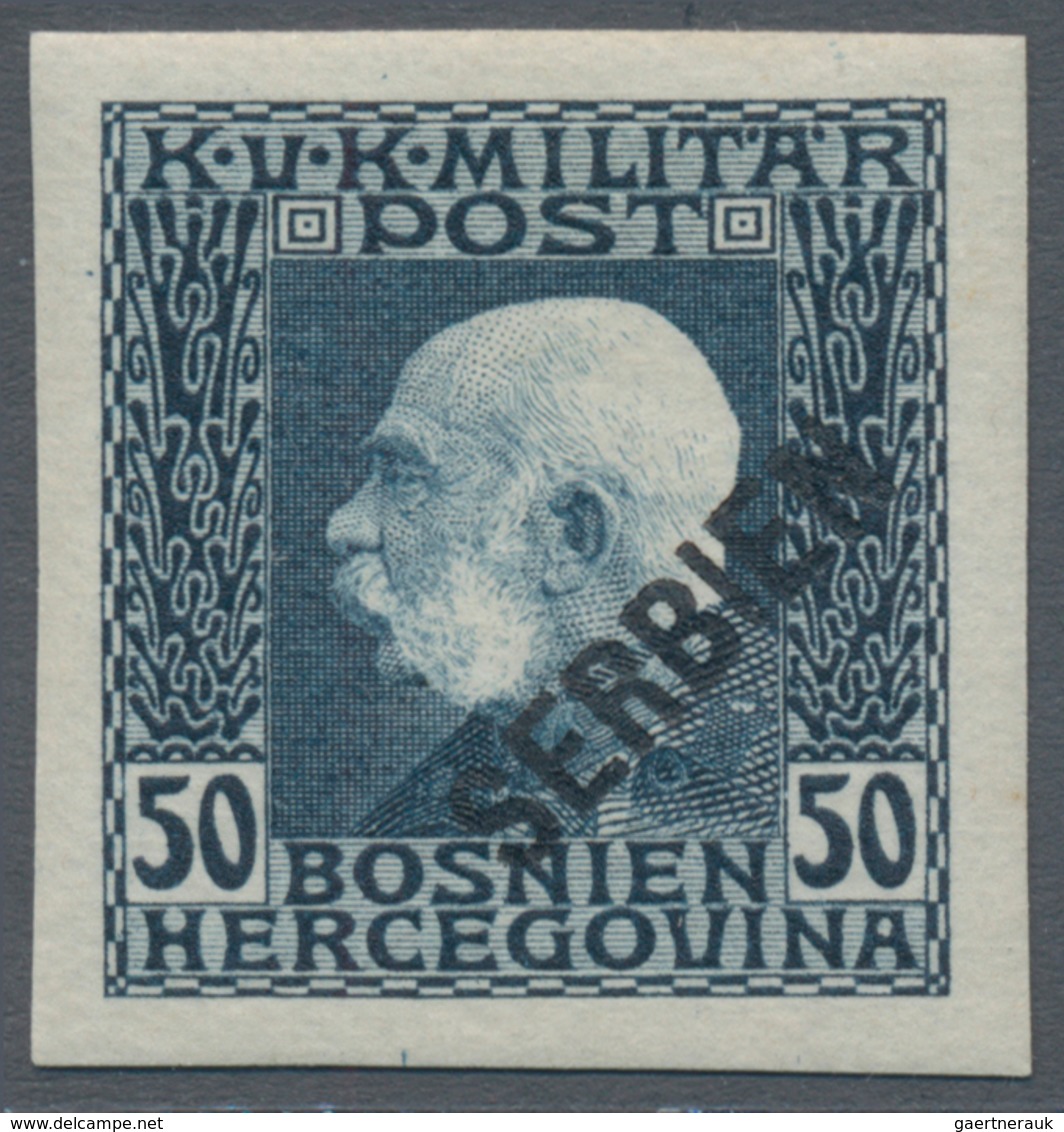 Österreichisch-Ungarische Feldpost - Serbien: 1916, Kaiser Franz Joseph 1 H bis 4 10 K kompletter UN