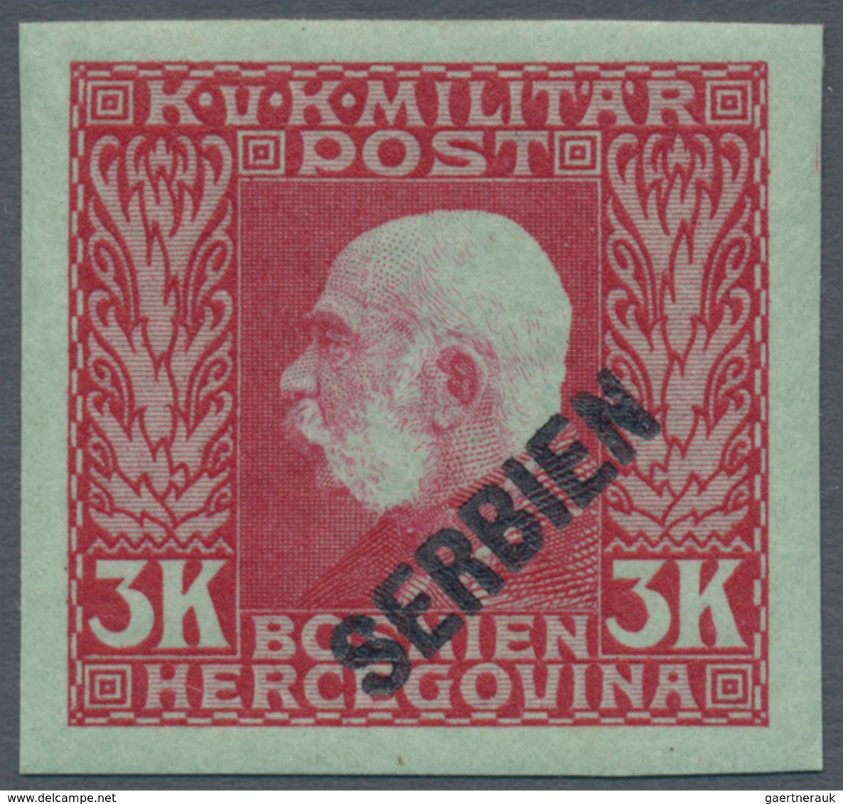 Österreichisch-Ungarische Feldpost - Serbien: 1916, Kaiser Franz Joseph 1 H bis 4 10 K kompletter UN