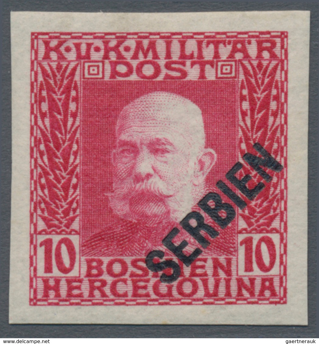 Österreichisch-Ungarische Feldpost - Serbien: 1916, Kaiser Franz Joseph 1 H bis 4 10 K kompletter UN