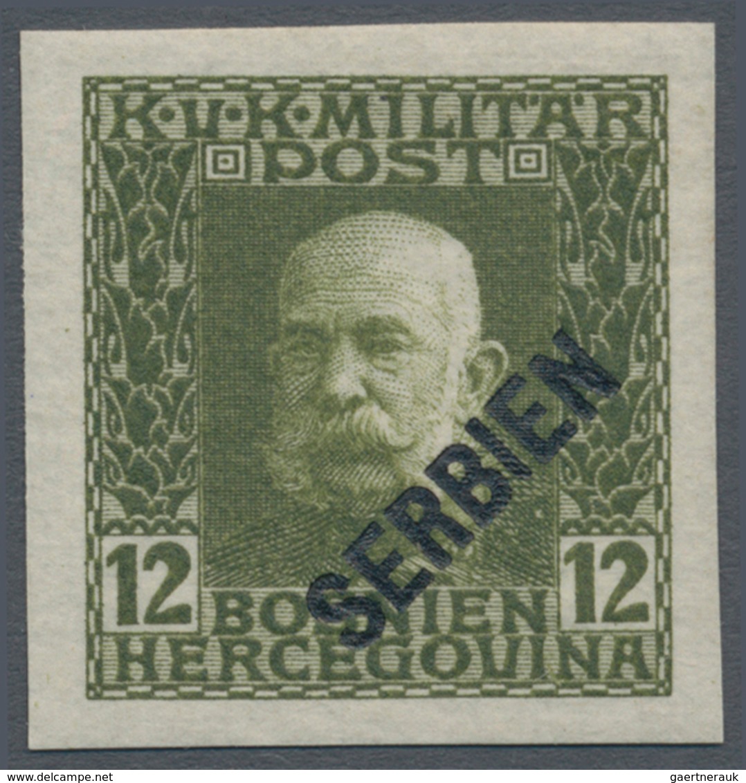 Österreichisch-Ungarische Feldpost - Serbien: 1916, Kaiser Franz Joseph 1 H bis 4 10 K kompletter UN