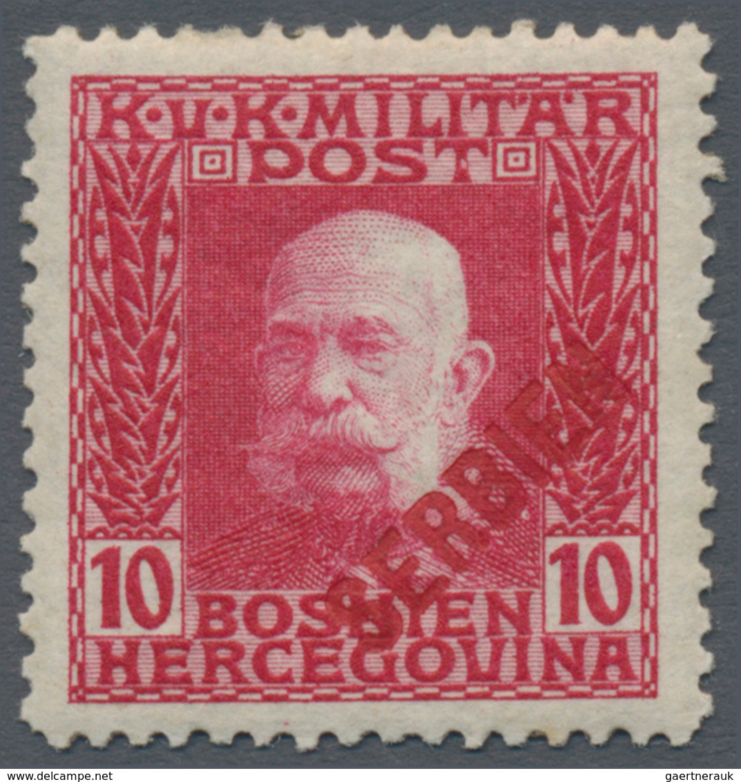 Österreichisch-Ungarische Feldpost - Serbien: 1916, Kaiser Franz Joseph 1 H bis 4 10 K kompletter Pr