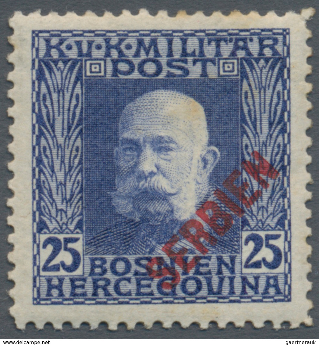 Österreichisch-Ungarische Feldpost - Serbien: 1916, Kaiser Franz Joseph 1 H bis 4 10 K kompletter Pr