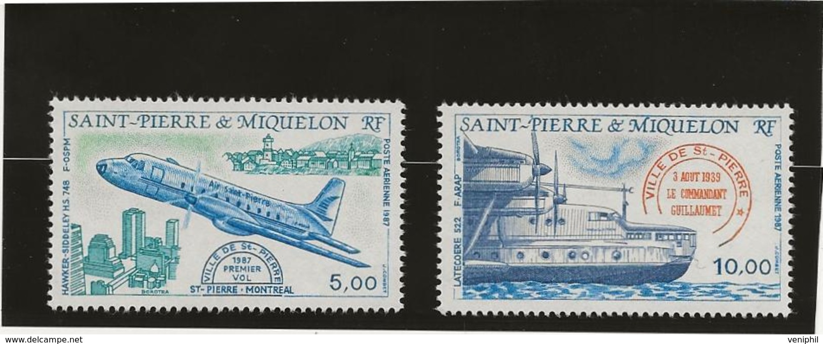 ST PIERRE ET MIQUELON - POSTE AERIENNE N° 64 -65 NEUF SANS CHARNIERE -ANNEE 1987 - COTE : 9,10 € - Nuovi