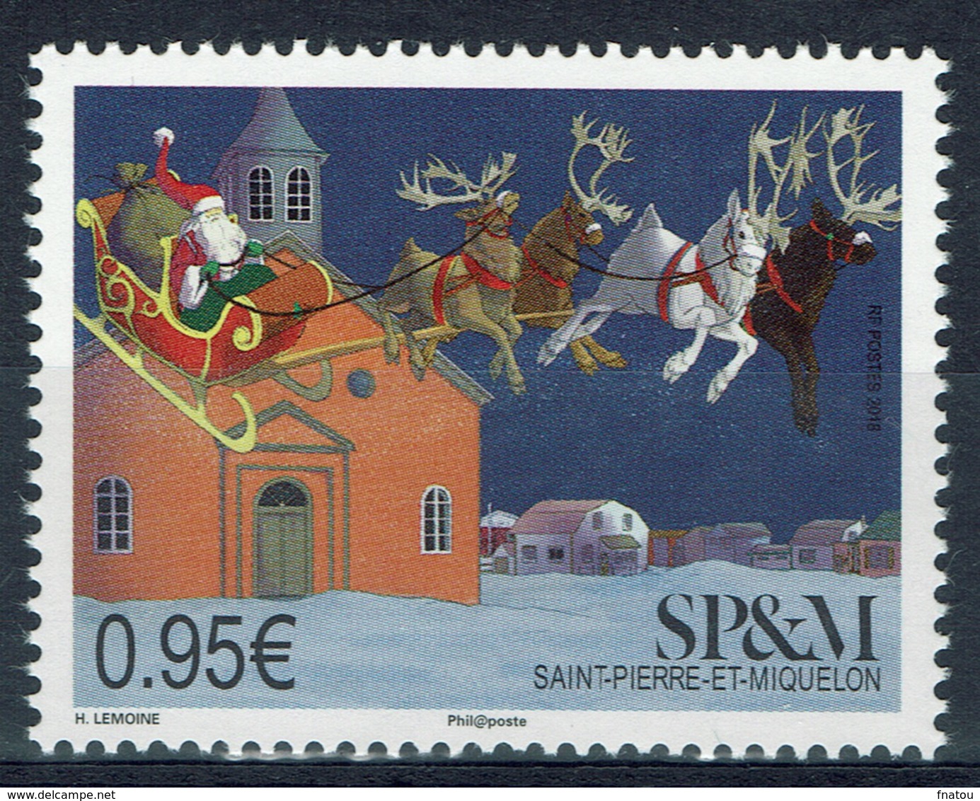 Saint Pierre And Miquelon, Christmas, 2018, MNH VF - Unused Stamps