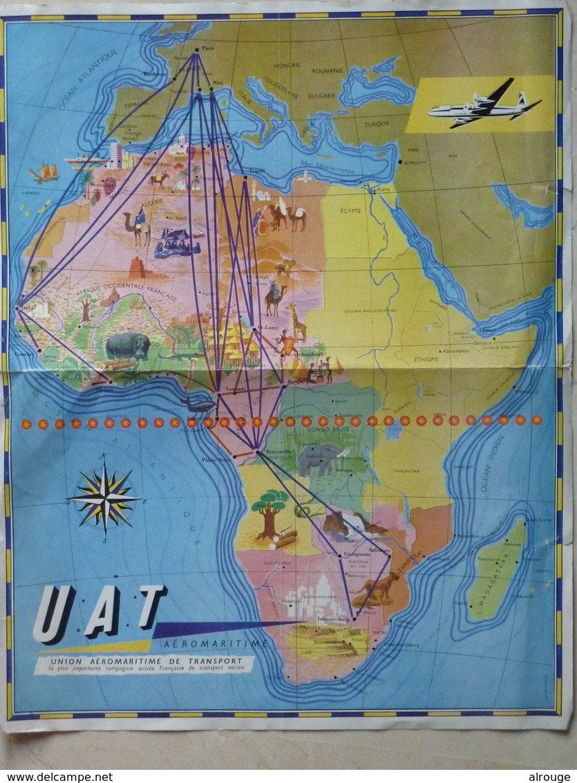 Carte Des Lignes U.A.T De L'Afrique - Other & Unclassified