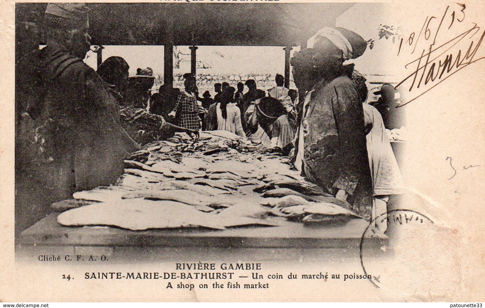 RIVIERE GAMBIE SAINTE MARIE DE BATHURST UN COIN DU MARCHE AU POISSON BELLE ANIMATION - Gambie