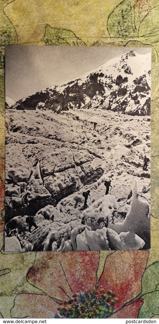 TAJIKISTAN -  Pamir Mountains - Grum-Gržimailo - Old Soviet Postcard 1956 Mountaineering Alpinisme - Tadjikistan