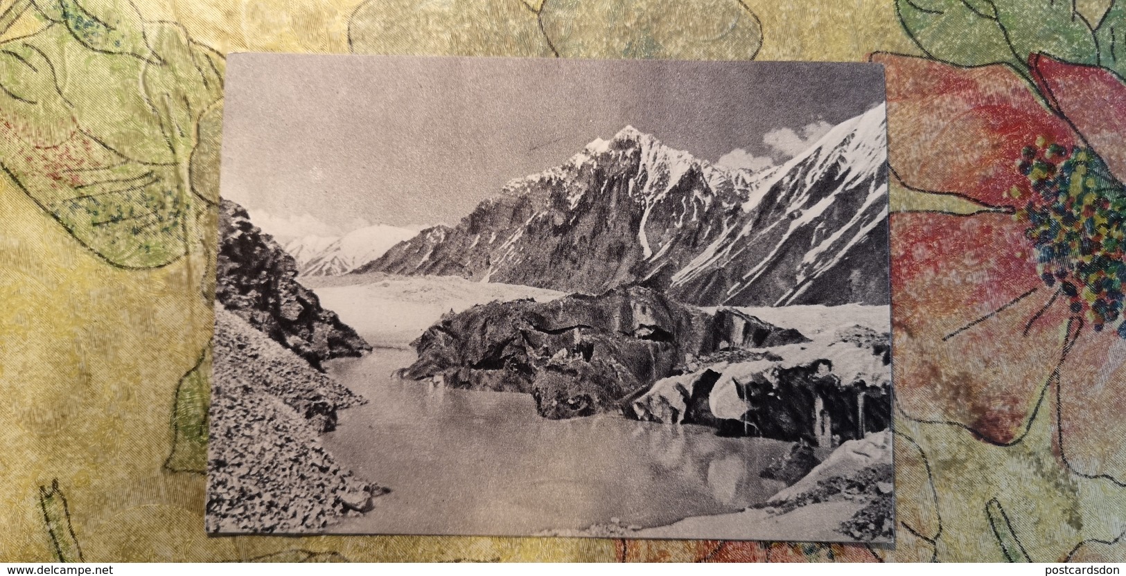 TAJIKISTAN -  Pamir Mountains - Glacier Lake - Old Soviet Postcard 1956 Mountaineering Alpinisme - Tadschikistan