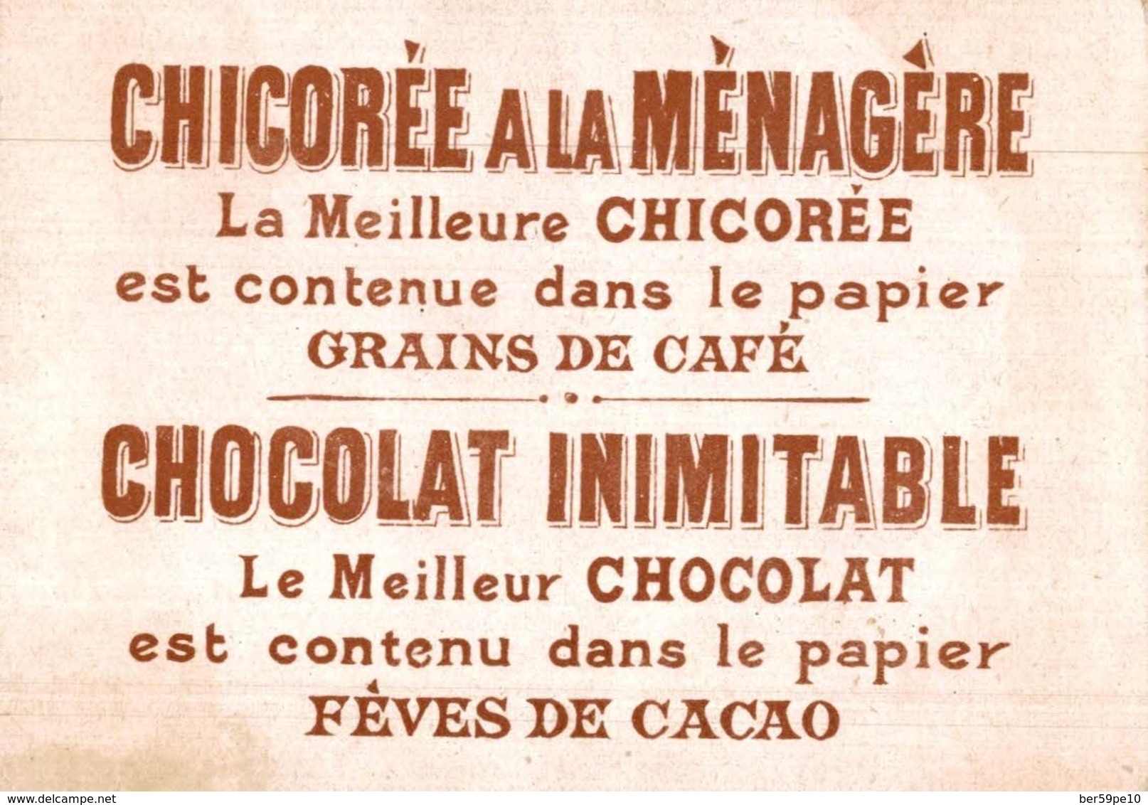 CHROMO CHICOREE A LA MENAGERE CHOCOLAT INIMITABLE DUROYON & RAMETTE EN PLACE POUR LA DANSE - Duroyon & Ramette