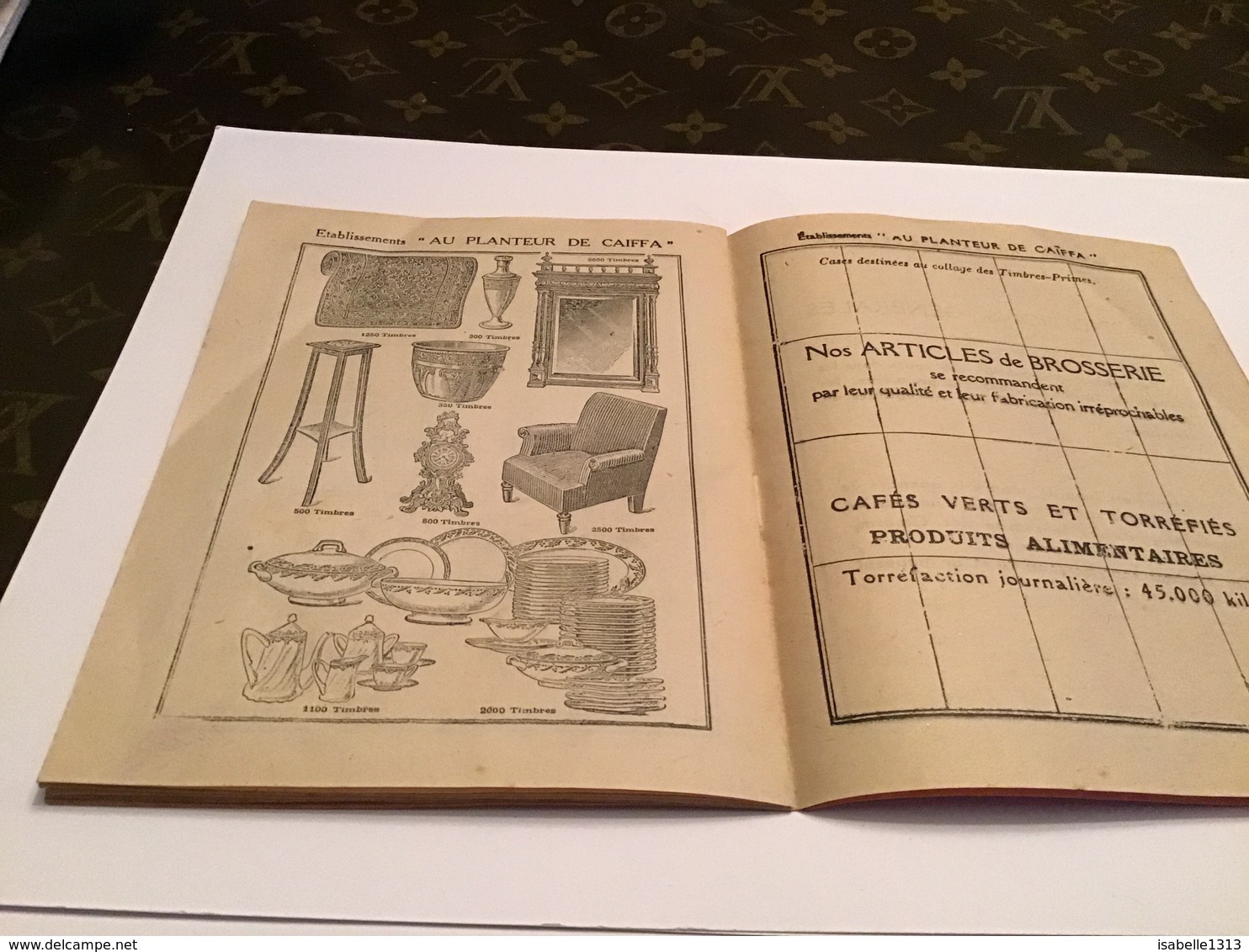 Café spécialité De café établissement au planteur caiffa Carnet de timbres prime 1925 1926