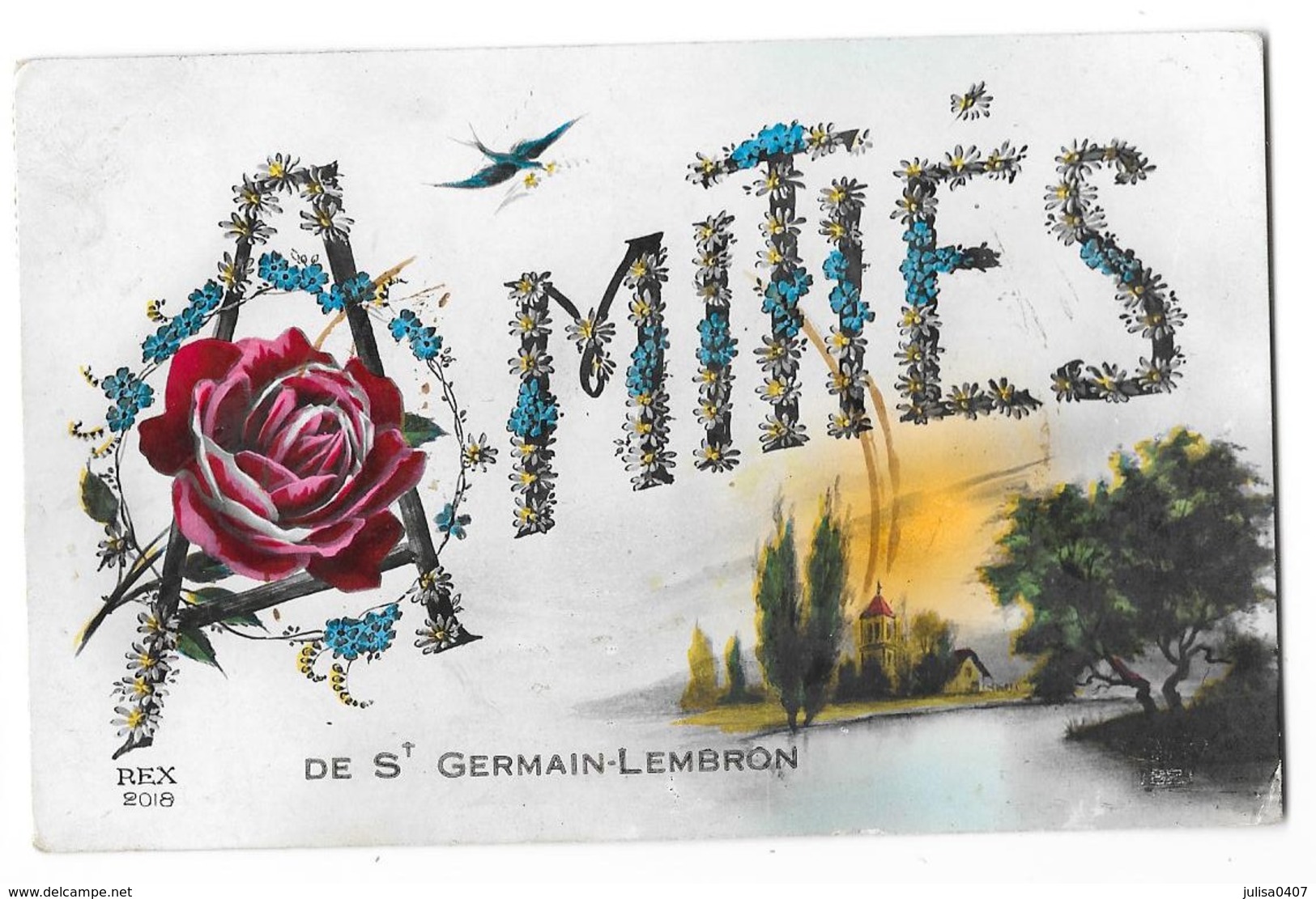 SAINT GERMAIN LEMBRON (63) Carte Fantaisie Amitiés De - Saint Germain Lembron