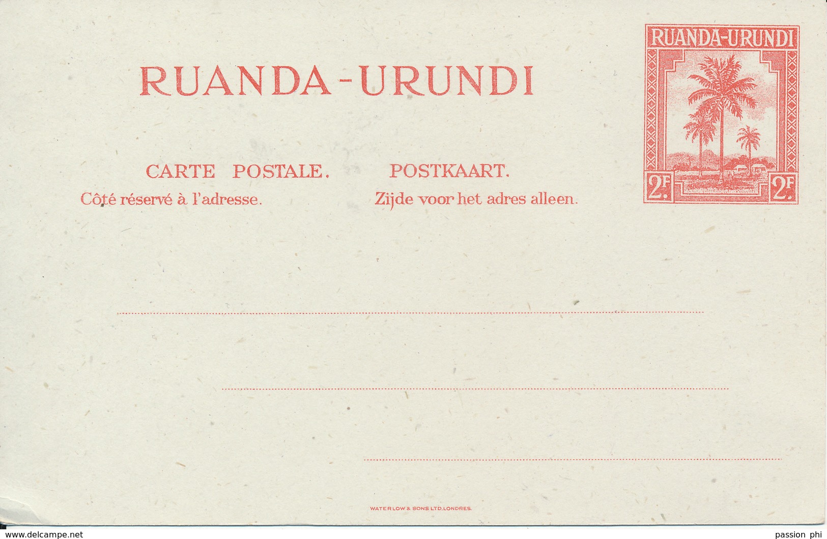 RUANDA URUNDI PS STIBBE 26 UNUSED - Entiers Postaux