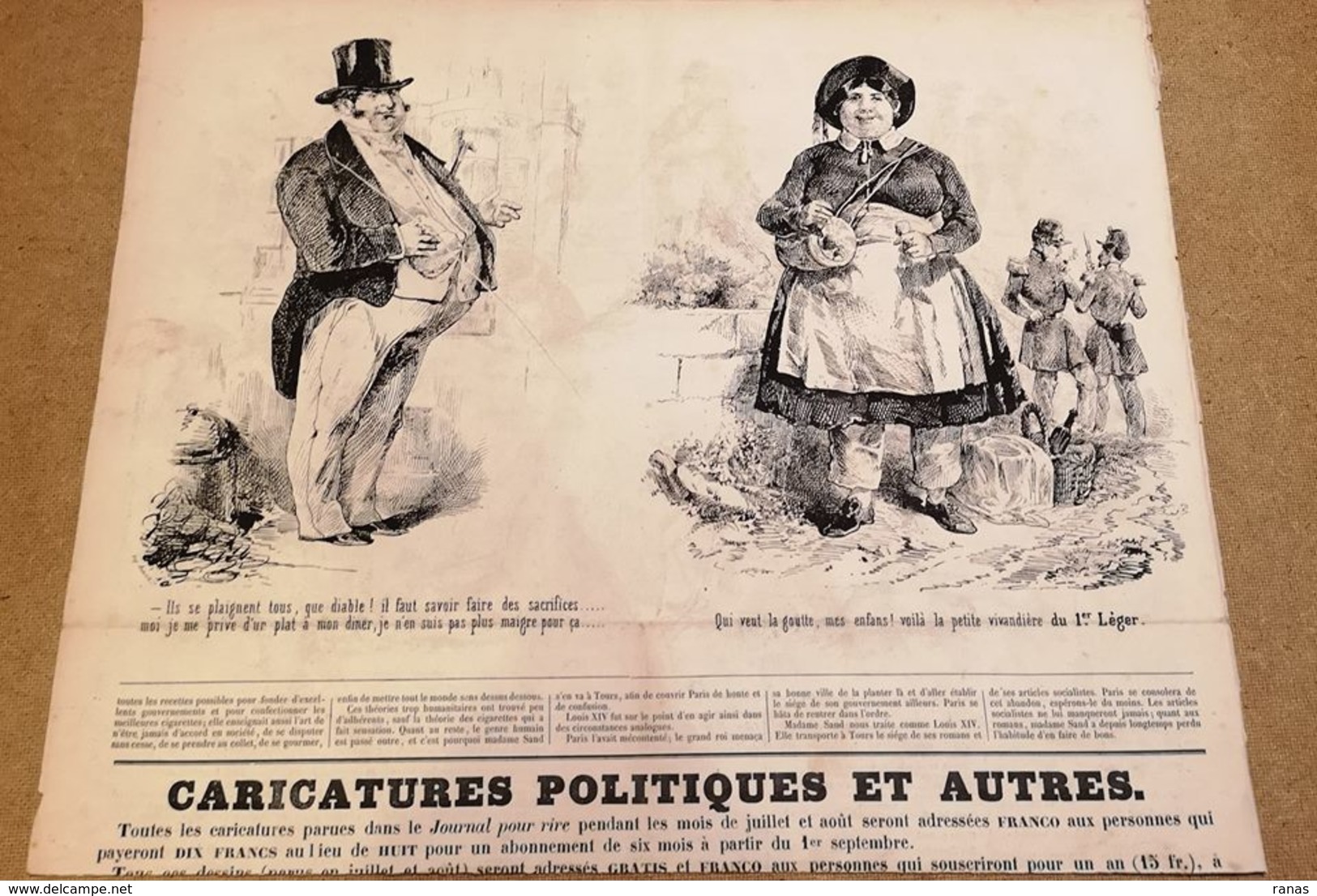 Revue Journal Le Journal Pour Rire Satirique Caricature Du 2 Septembre 1848 THIERS - 1800 - 1849