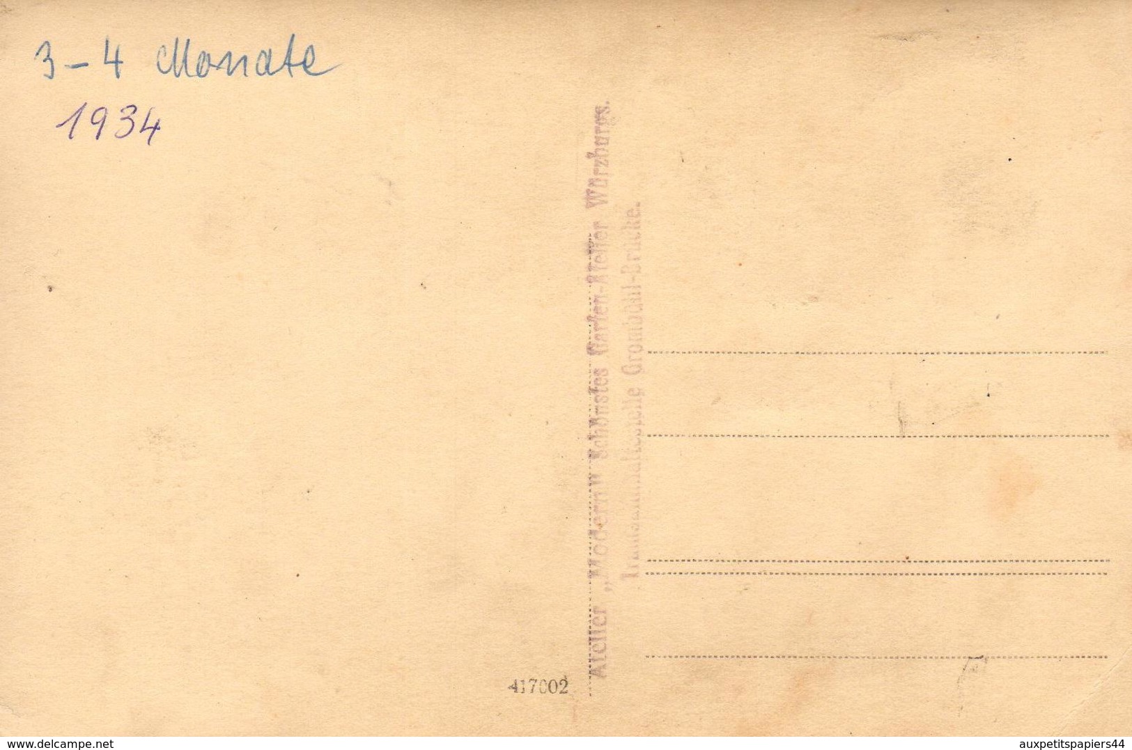 Carte Photo Originale Ou La Définition Du Joli Bébé De 3-4 Mois à La Cool En Version 1934 & Peau De Mouton ! - Personnes Anonymes