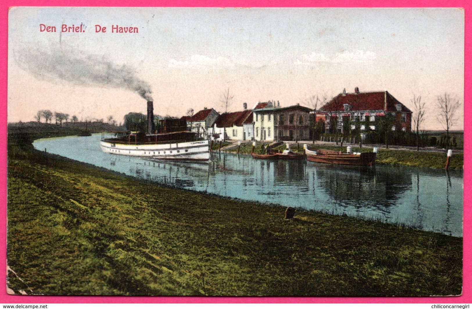 Den Briel. - De Haven - Bâteau à Vapeur - Péniche - Foto Th. J. V. D. STEEG - Colorisée - Brielle