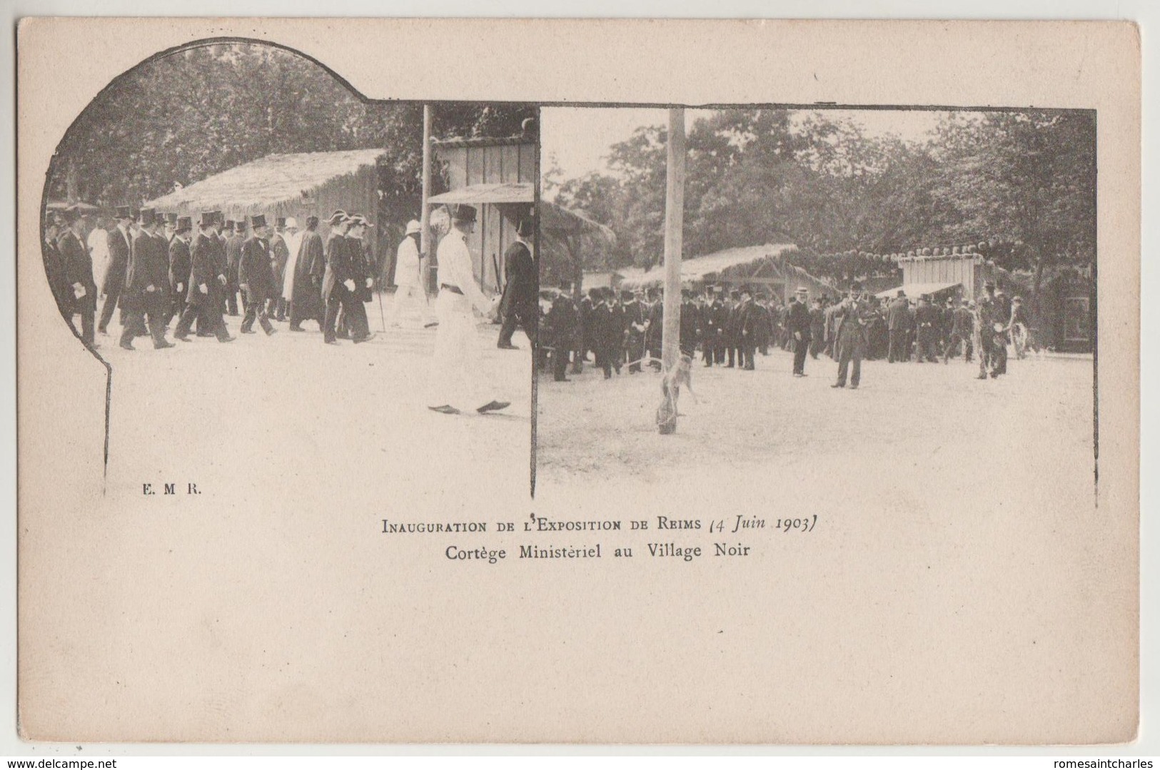 CPA 51 Inauguration De L' Exposition De Reims 4 Juin 1903 Cortège Ministériel Au Village Noir - Reims