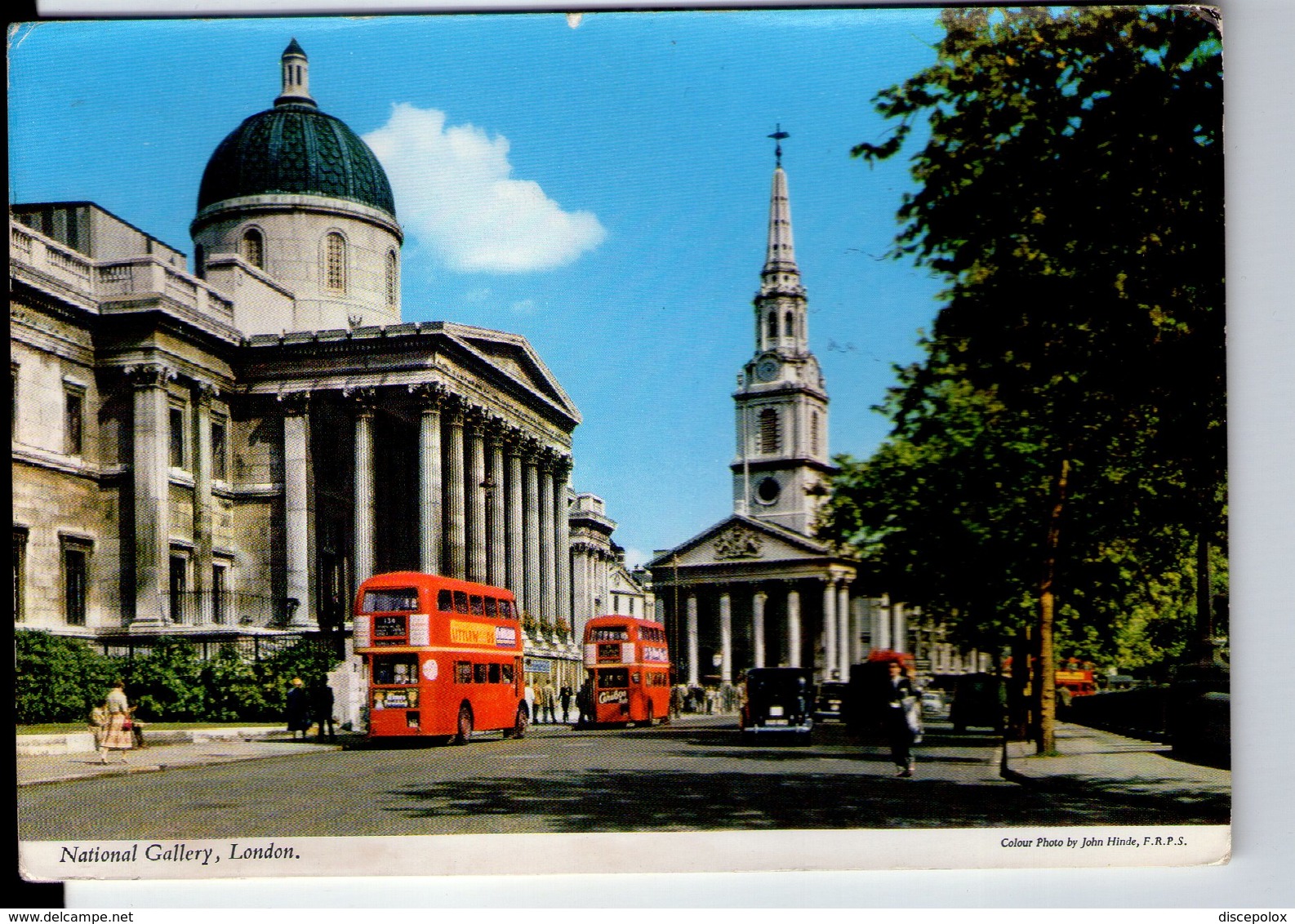 U3901 Postcard 1969 LONDON, NATIONAL GALLERY + BUS AUTOBUS, AUTO CARS VOITURES _ JOHN HIDE 2L18 - Altri & Non Classificati