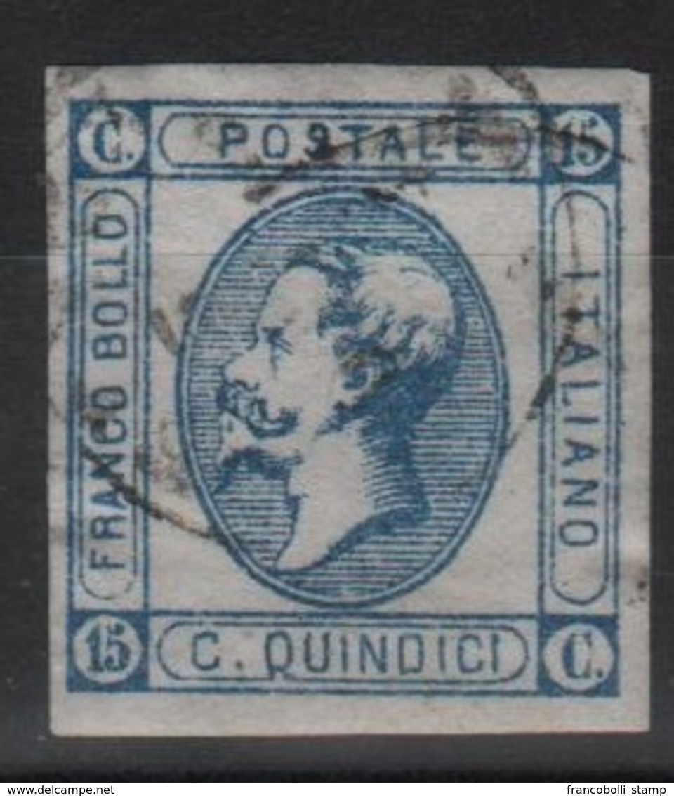 1863 15 C. Azzurro Litografico II Tipo US - Usati