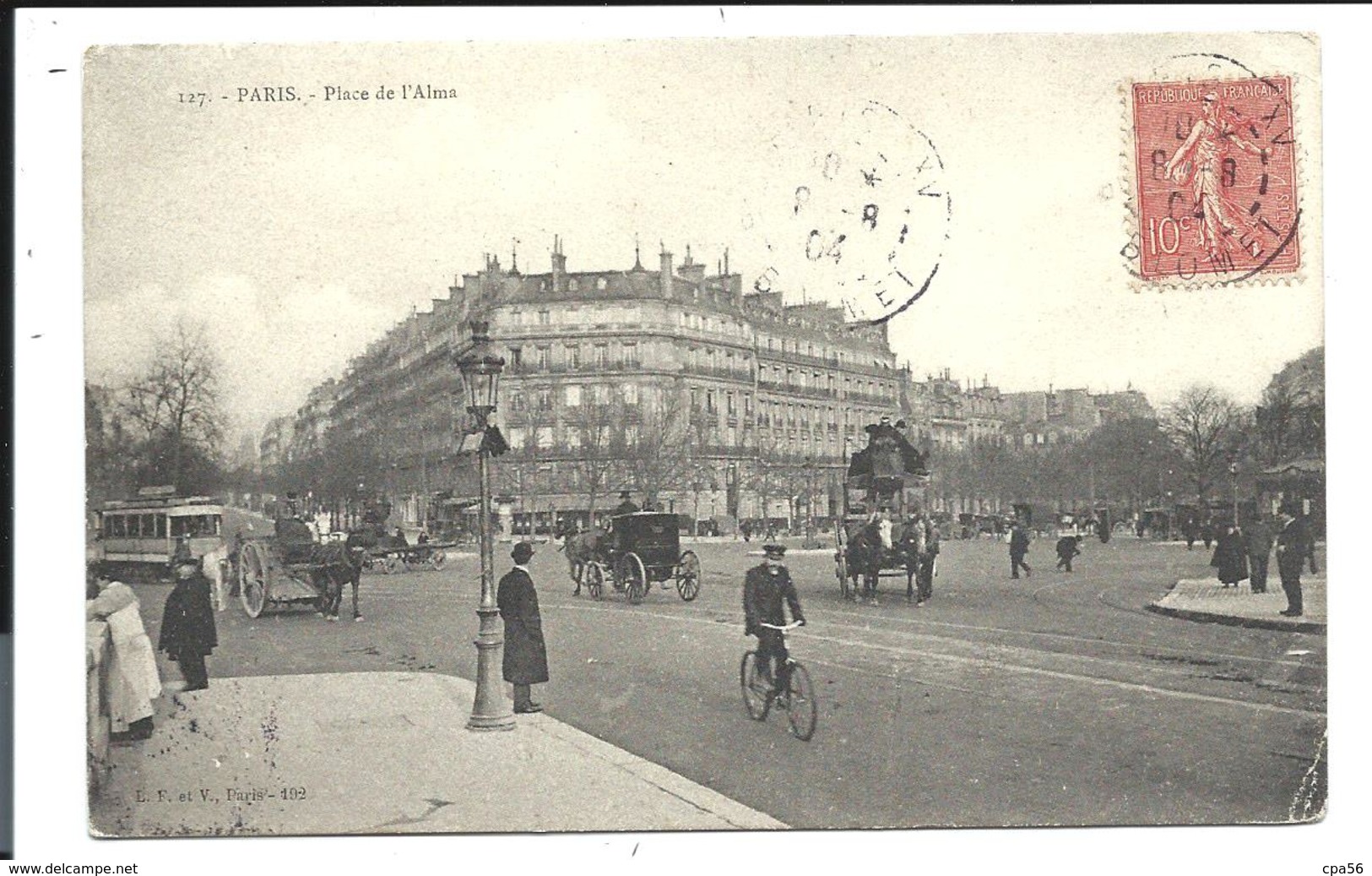PARIS 8E ET16e - Place De L'ALMA - Animée (beau Plan 1904) - Arrondissement: 08