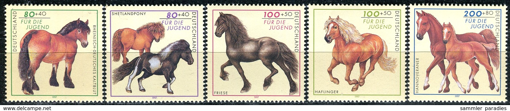 BRD - Mi 1920 / 1924 - ** Postfrisch (B) - Pferderassen, Jugend 97 - Ungebraucht