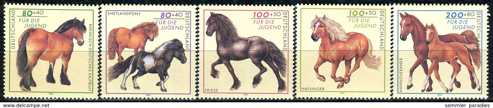 BRD - Mi 1920 / 1924 - ** Postfrisch (C) - Pferderassen, Jugend 97 - Unused Stamps