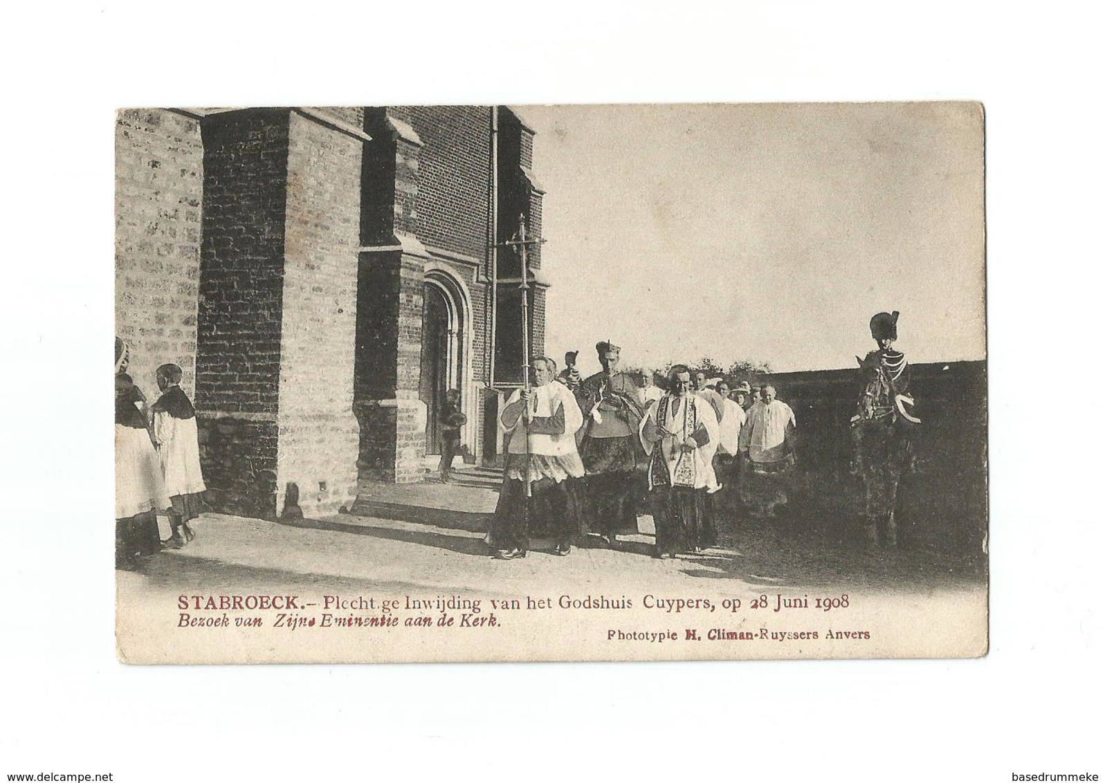 STABROECK.- Inwijding Godshuis Cuypers Op 28 Juni 1908. Bezoek Van Zijne Eminentie Aan De Kerk. - Stabroek