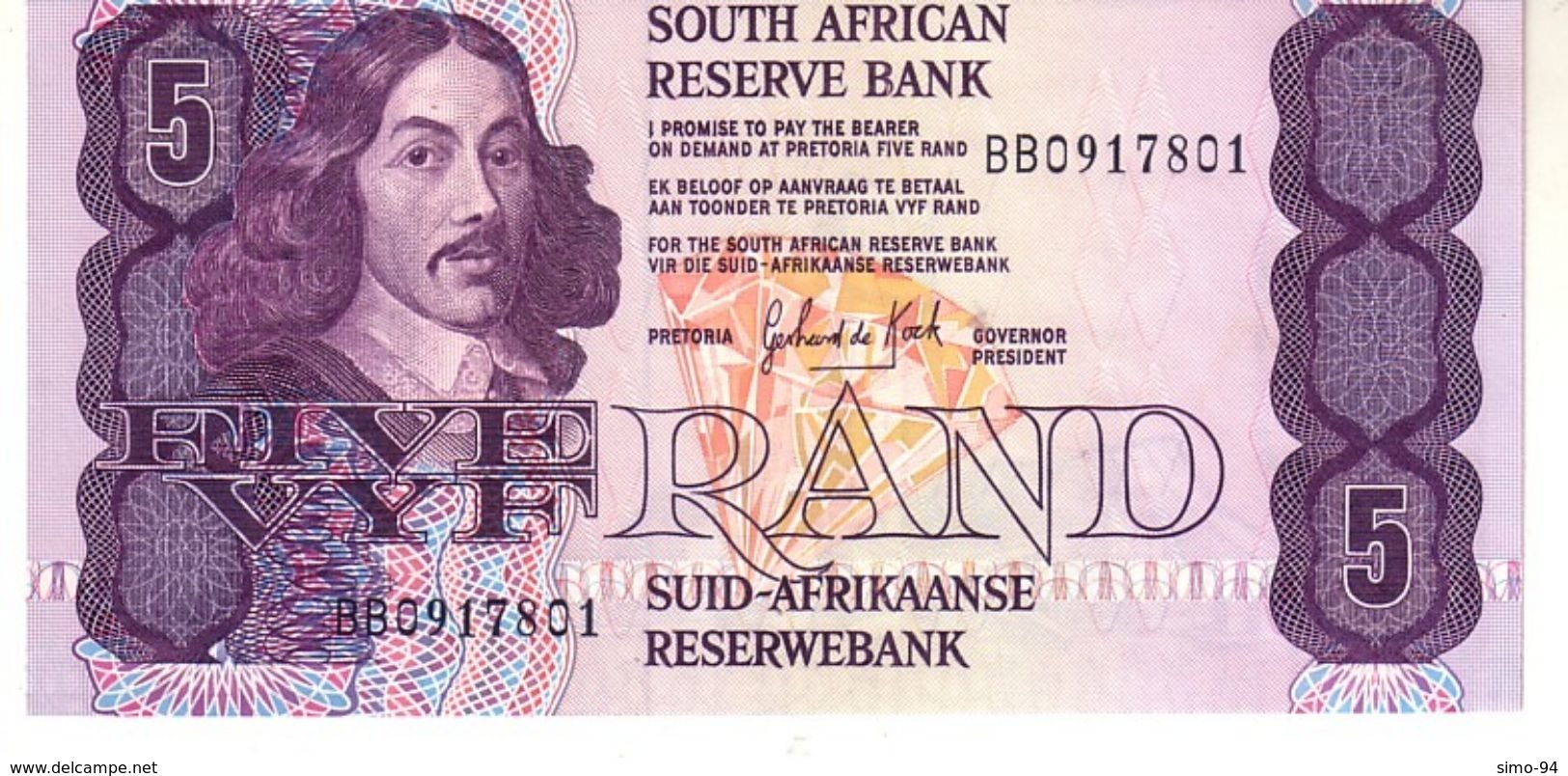 South Africa P.119d 5 Rand 1978-94 Unc - Sudafrica