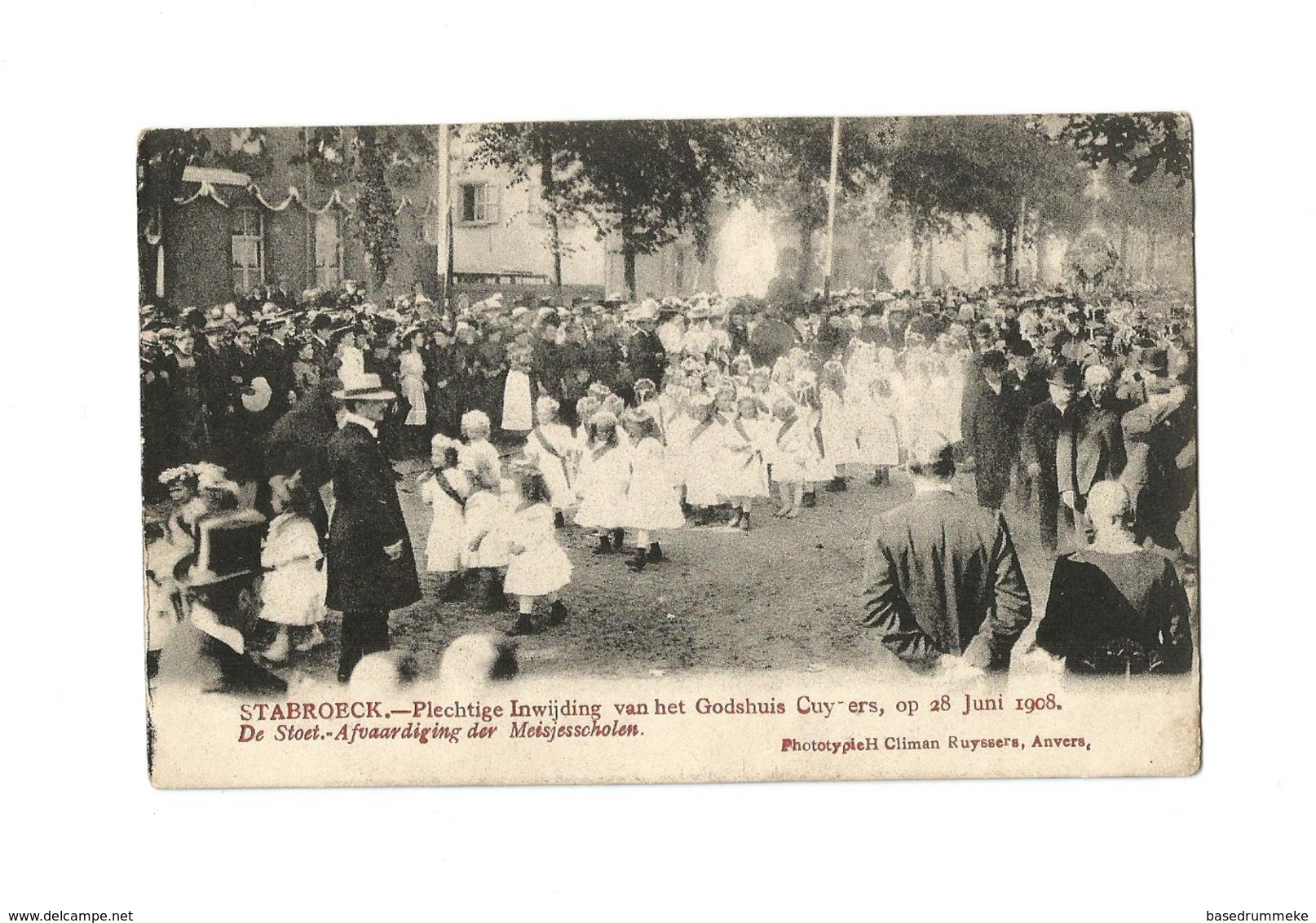 STABROECK.- Inwijding Godshuis Cuypers Op 28 Juni 1908. De Stoet. - Afvaardiging Der Meisjesscholen. - Stabroek