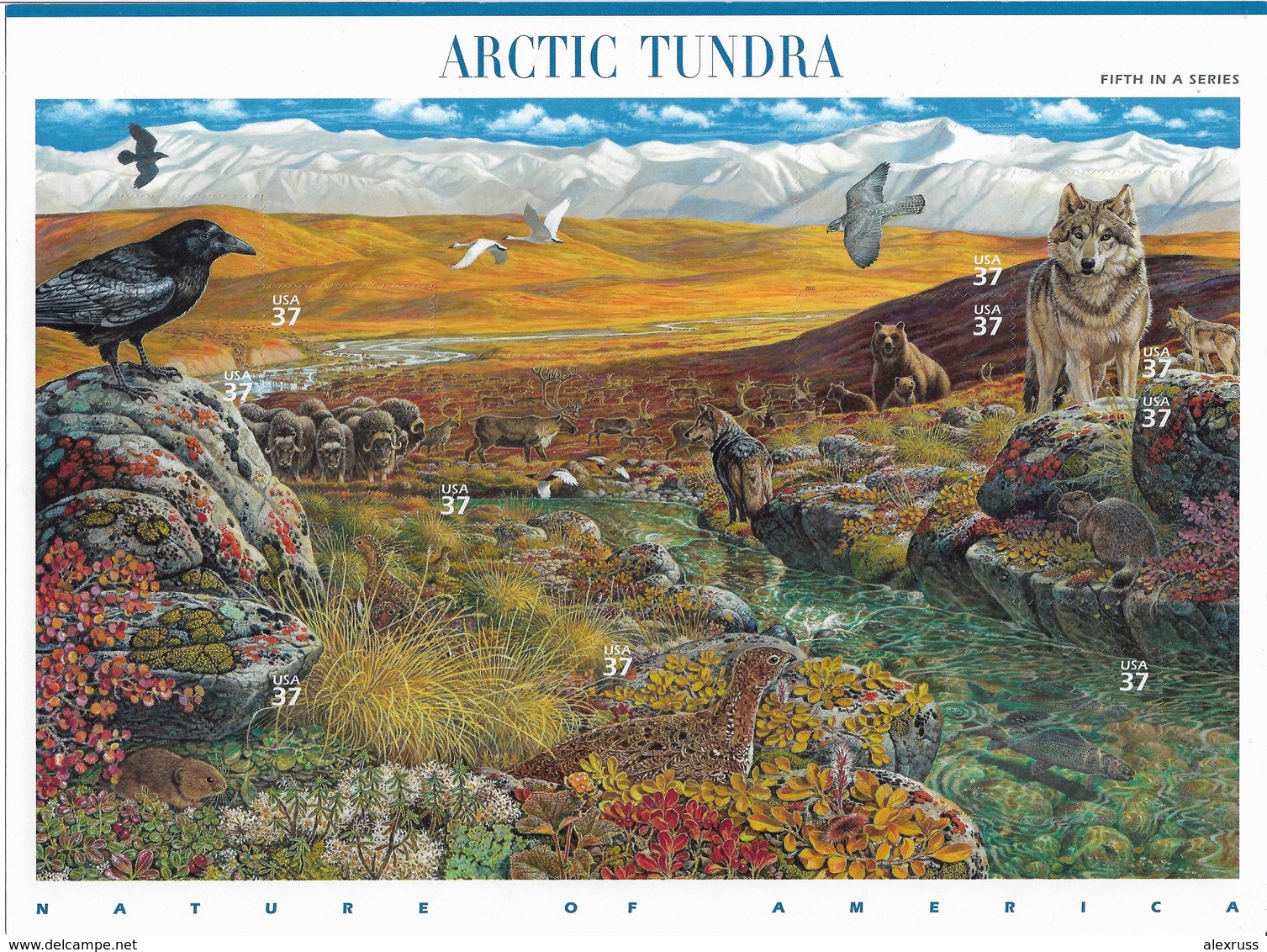 US 2003 Sheet Wildlife Of Arctic Tundra,Nature Of America 5th Issue,Scott # 3802,VF-XF MNH** - Feuilles Complètes