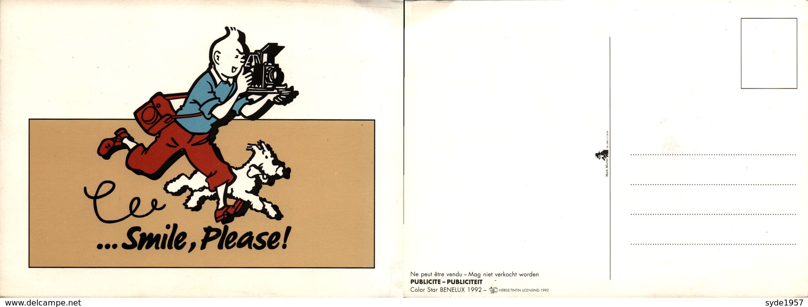 Tintin Smile Please - Color Star Benelux 1992 - Bandes Dessinées