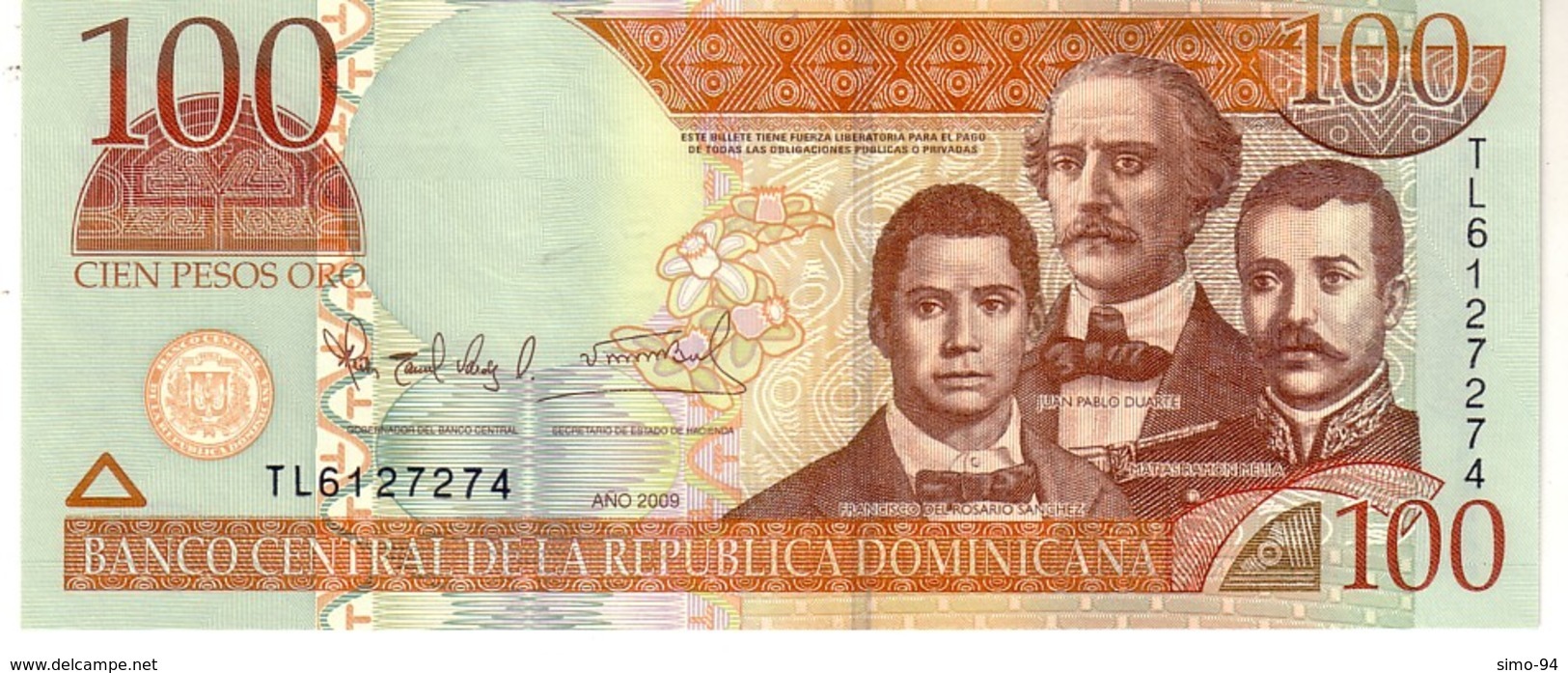 Dominican Republic  P.177b  100 Pesos 2009 Unc - Dominicaine