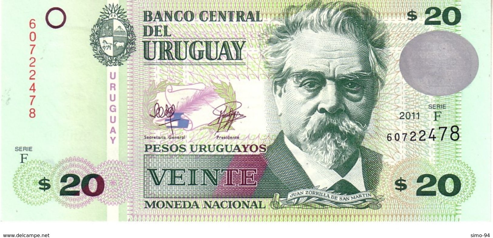 Uruguay P.86b 20 Pesos 2011 Unc - Uruguay