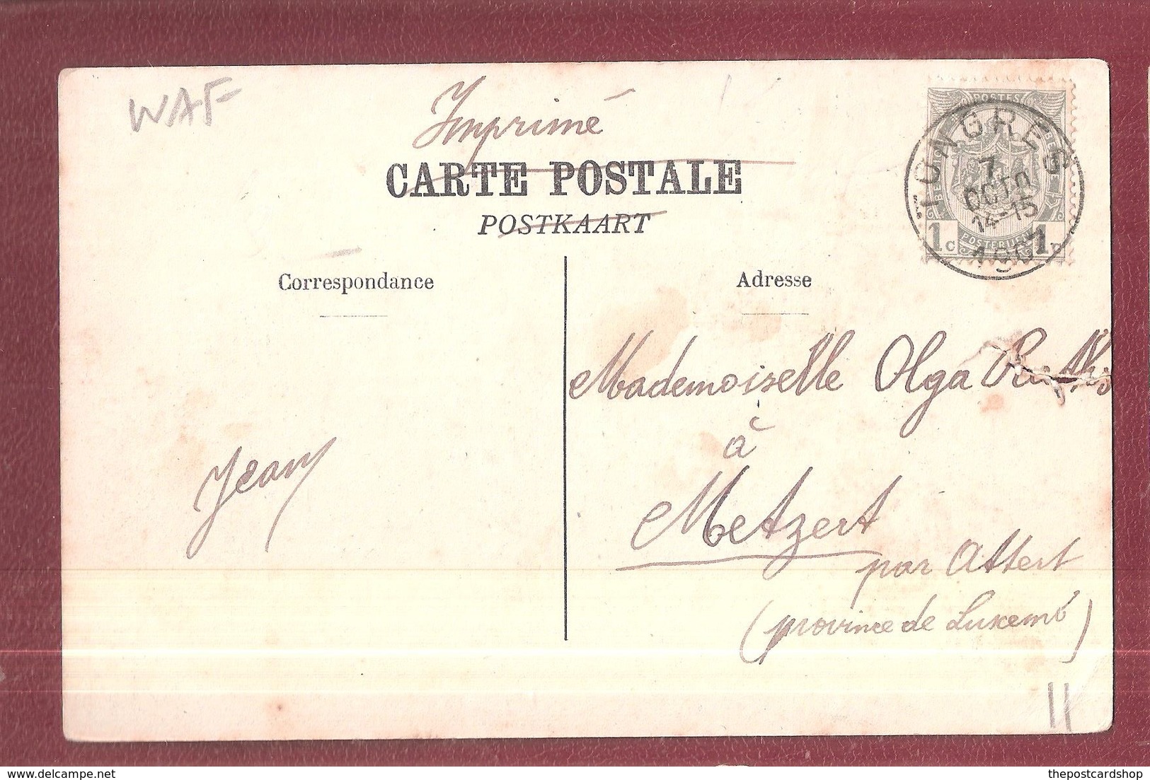 Good Postmark But Tear To Left Side !! TONGRES LA PORTE DE VISE - Tongeren