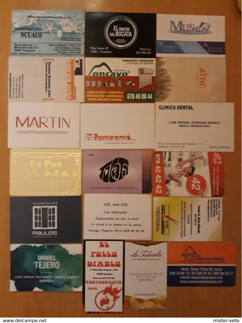 LOTE DE TARJETAS DE VISITA. TODAS DIFERENTES. - Visitenkarten