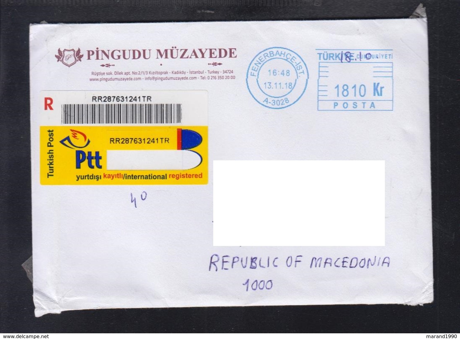 R-LETTER / TURKEY LABEL ** - Covers & Documents