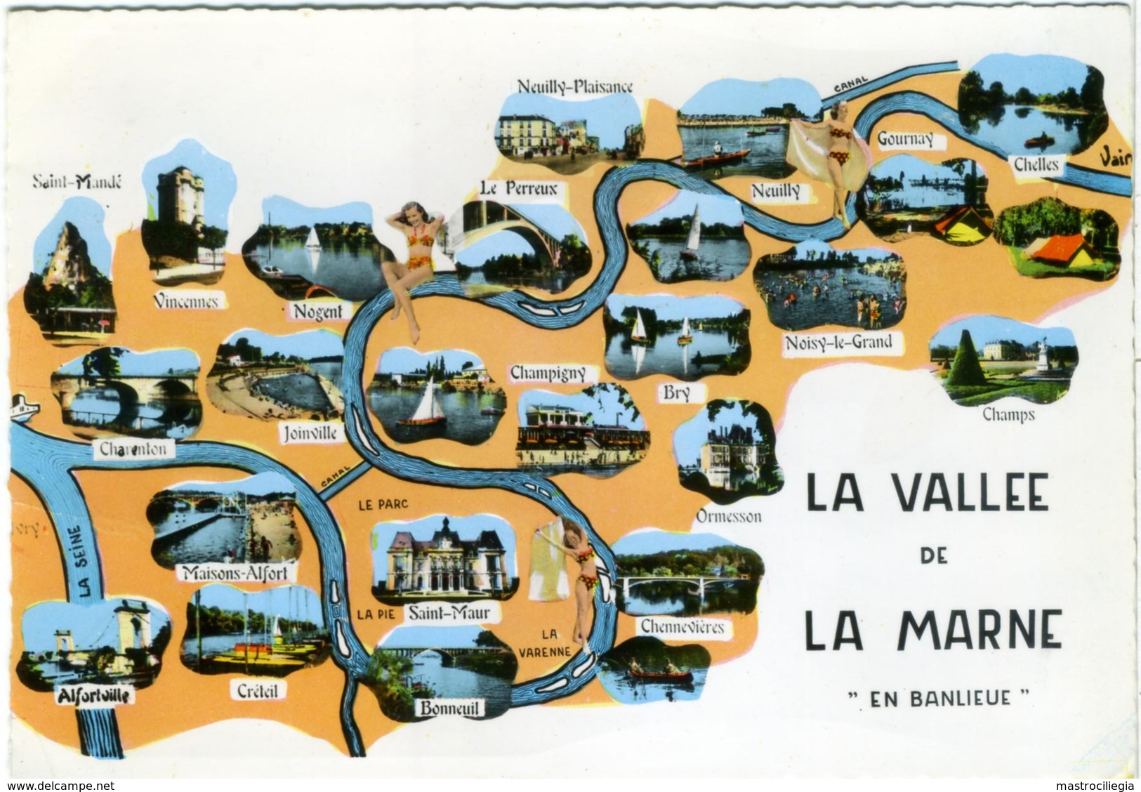 VALLEE DE LA MARNE  En Banleue  Champigny Joinville Ormesson ST-Maur Bry Neuilly Noisy Vincennes Créteil Alfortville - Carte Geografiche